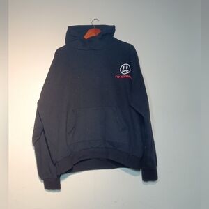 Black Hoodie with Embroidered Design